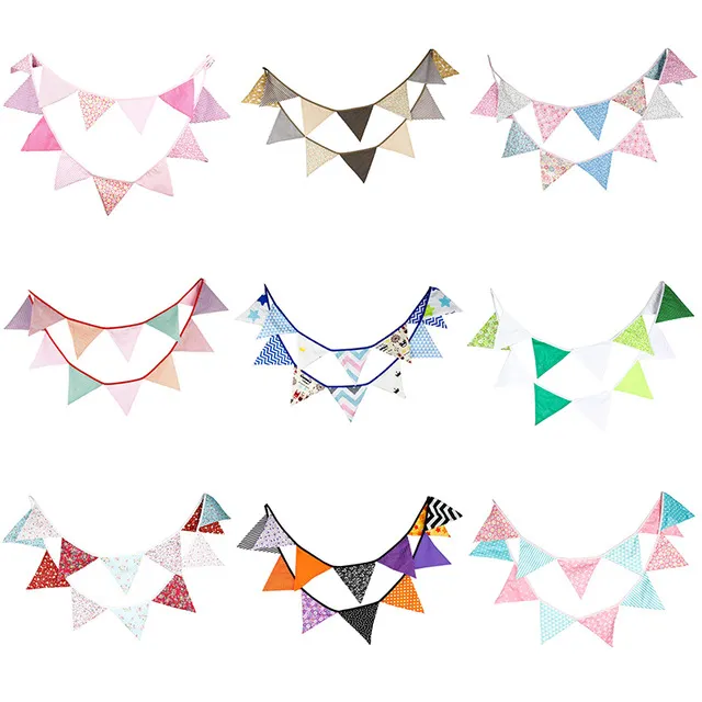 Wholesale Fabric Bunting Personality Wedding Birthday Party Decoration Indian tent Decoration Garden Garland