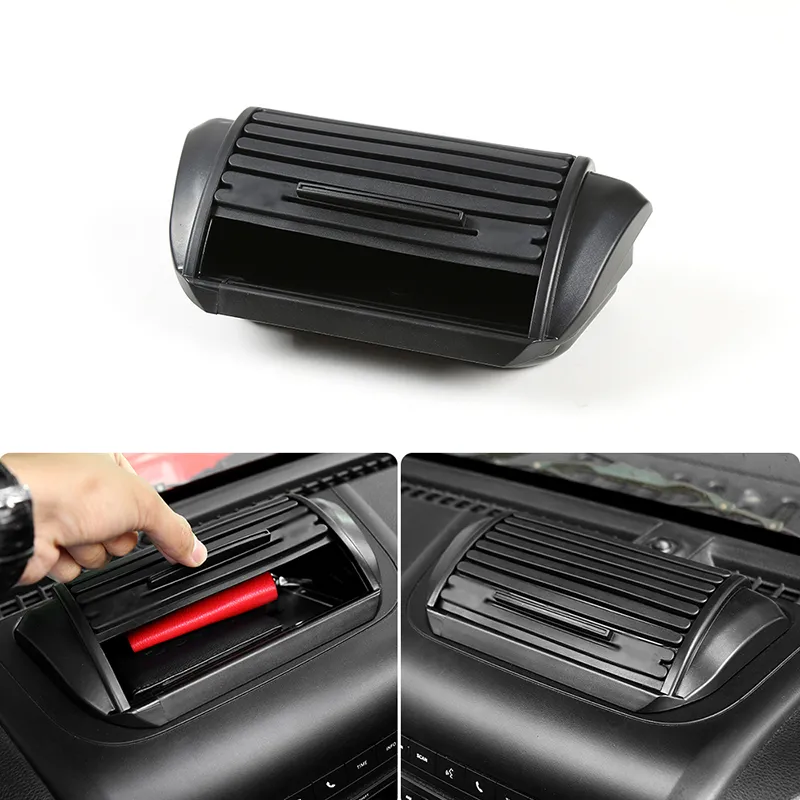 ABS Black Dash Box Storage Box Decoration Cover dla Jeep Wrangler JK 2012-2017 Akcesoria do wnętrz samochodów