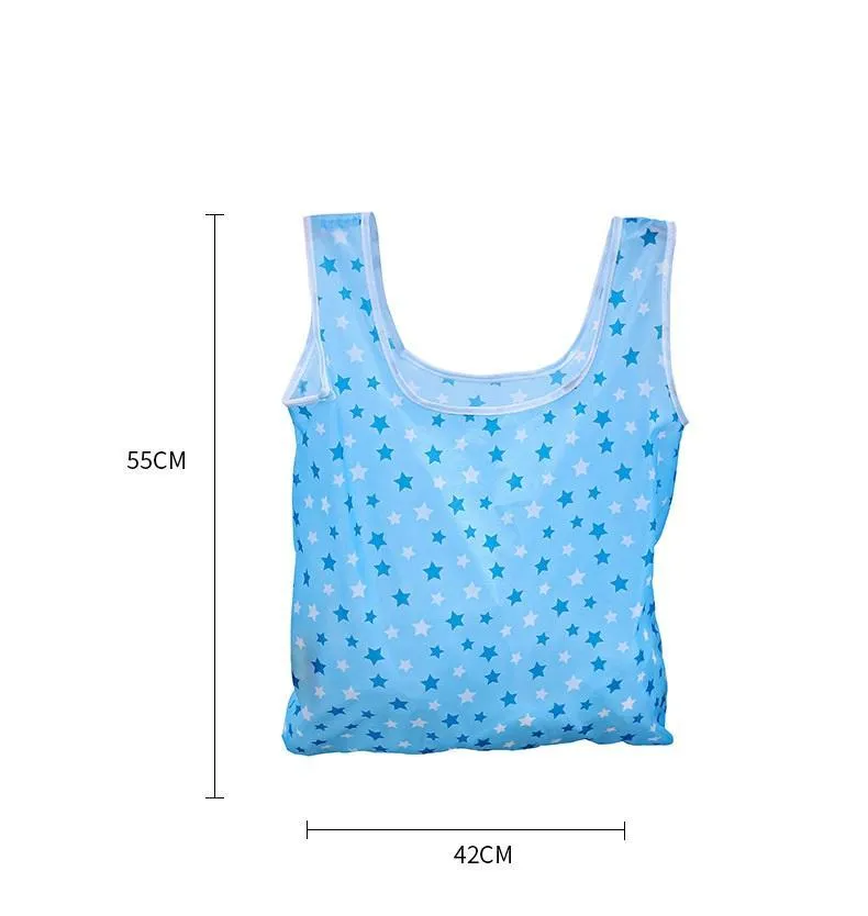 Le plus récent stockage à la maison en nylon polyester sacs à provisions pliables sac de pliage écologique réutilisable dames de stockage