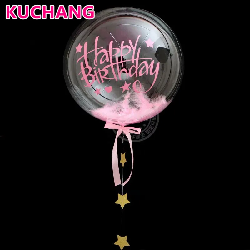 1Pack Diy Duidelijke transparante bubbels ballonnen stickers gelukkig 16e 18e 21e 30e verjaardag afstudeer feestdecoraties Supplies5025945