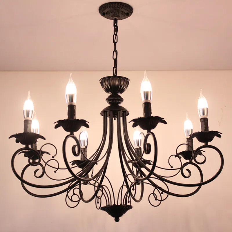 Lampa amerykańska dekoracja salonu żyrandol oświetlenie kutego żelaza w sypialni światła jadalni nordycka atmosfera europejskie lampy retro
