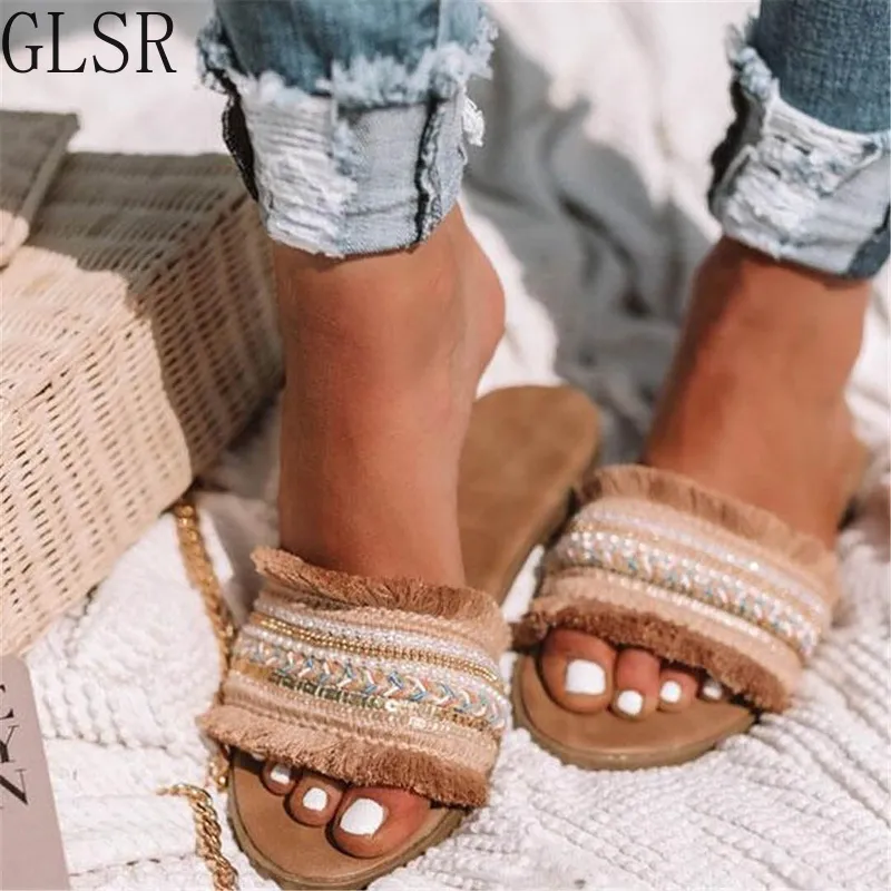 Women slippers 2020 summer new Rome Retro sandals flat casual shoes female slip on slides woman shoes plus size Sandalias mujer