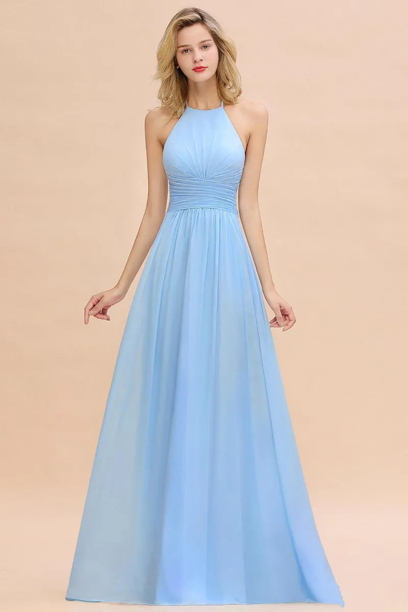 sky blue bridal gown