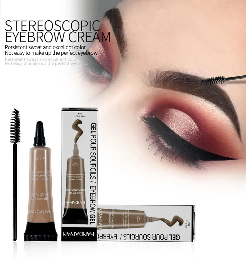 Eyebrow Gel Eye Brow med pensel Vattentät färgade flytande ögonbryn Färgförstärkare Gratis Ship 5 st