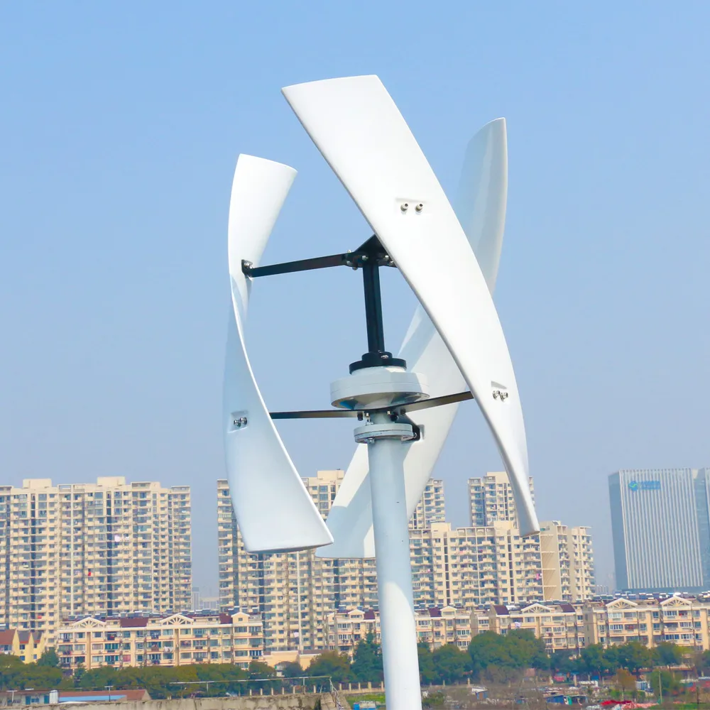 Vertical Wind Turbine 1000w 3 Blades 48v With Inverter No Noise Vertical Wind Turbine Generator