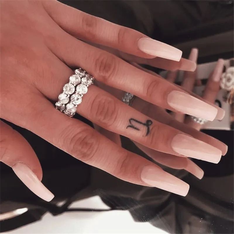 Роскошное элегантное обещание кольцо 925 стерлинговой серебряный бриллиант CZ Обручальные обручальные кольца для женщин для женщин