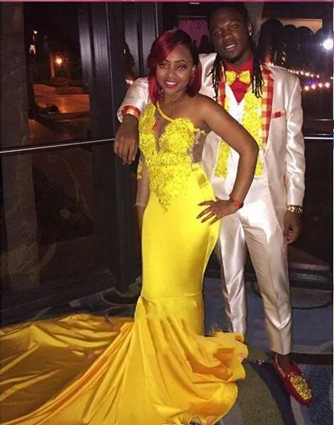 Yellow and sales blue prom dresses