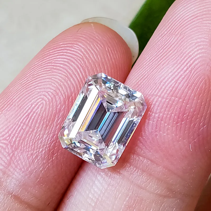 LOTUSMAPLE taille émeraude 0.2CT - 12CT véritable moissanite pierre précieuse en vrac couleur D clarté FL chacune égale à 0.5CT ou plus donner un travail de papier de certificat GRA correspondant gratuit