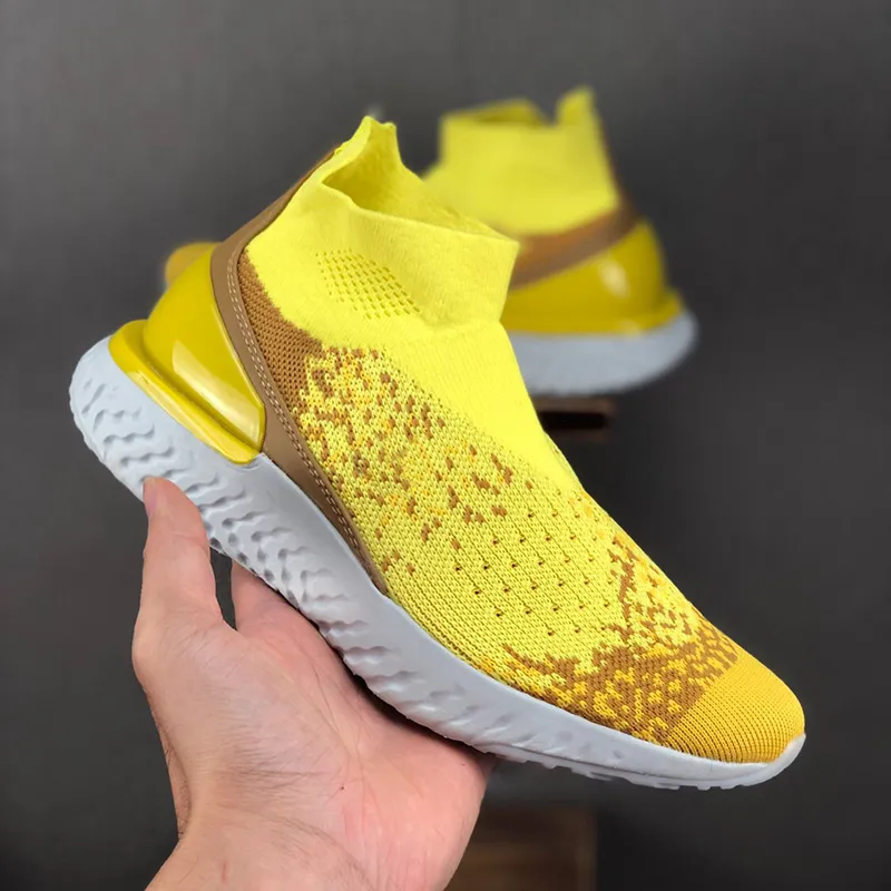 nike rise react flyknit yellow
