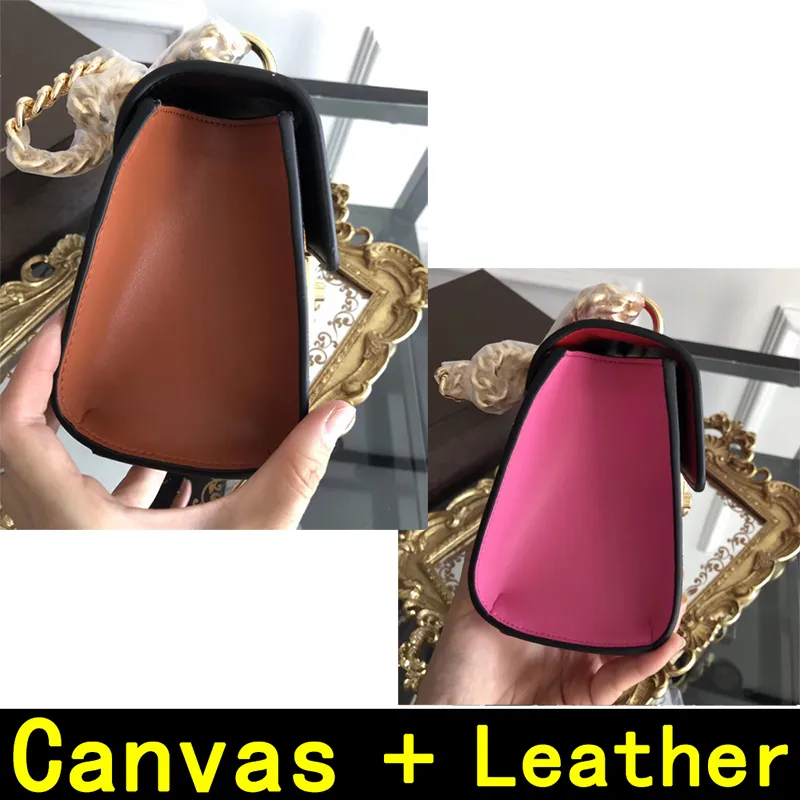 Designer handväska koppling crossbody väskor duk läder guldkedja lyxhandväskor högklassiga material läder axelväskor 8673