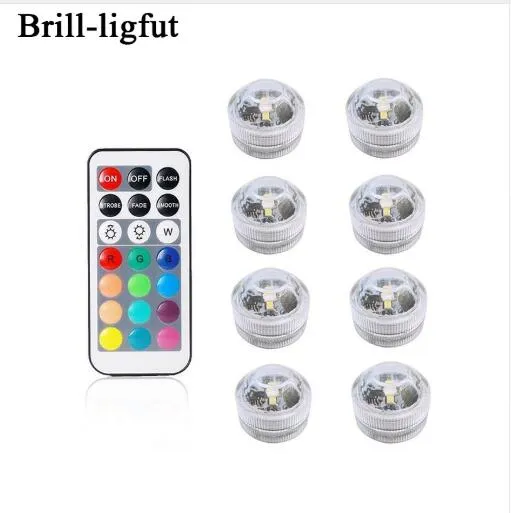 Battery Operated Waterproof RGB Submersible LED Light Underwater Night