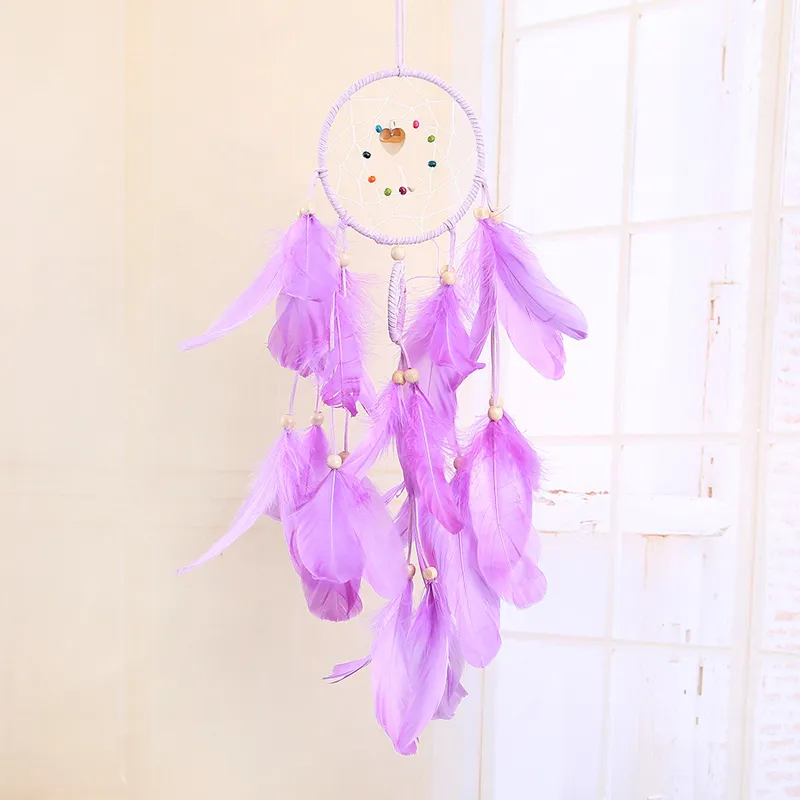 LED Light Dream Catcher Handmade Pióra Samochód Home Wall Wiszące Dekoracji Ornament Prezent DreamCatcher Wind Chime Decoration DBC BH3215