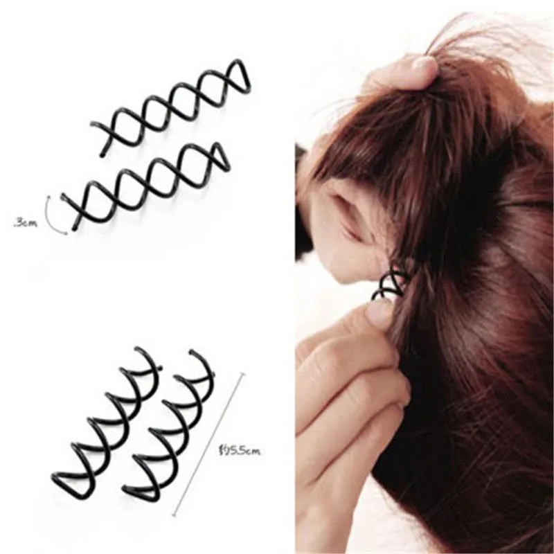 Spiral snurrskruv bobby hårnålar stift hårklämma twist Braiders barrette svart newhair braider styling accessoarer