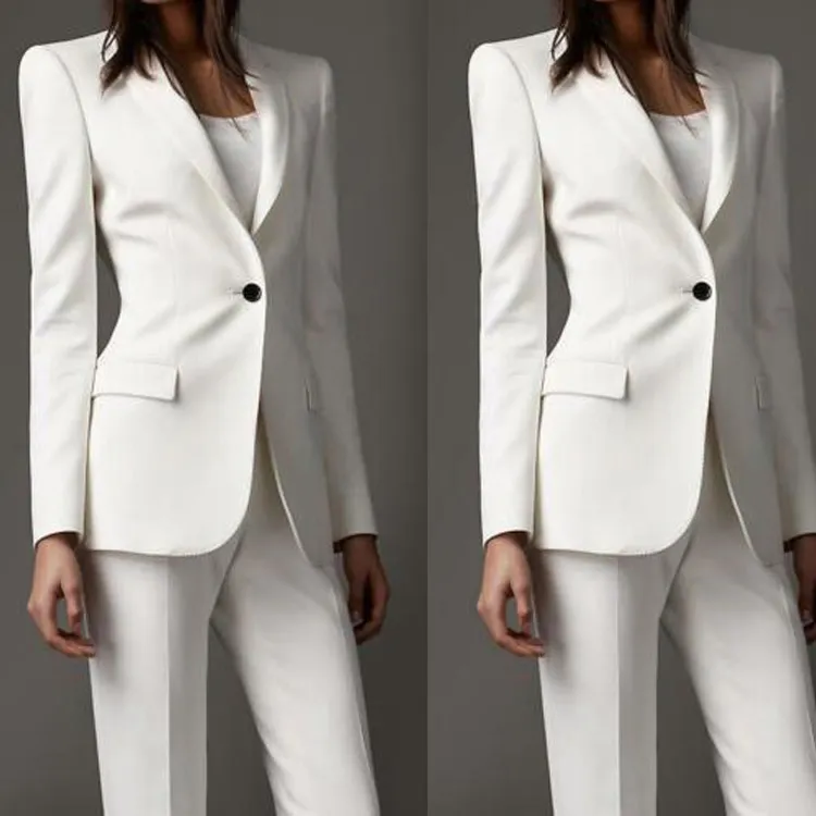 white mother of the bride custom made business office suits style work wear tuxedos for evening wedding jacketpants
