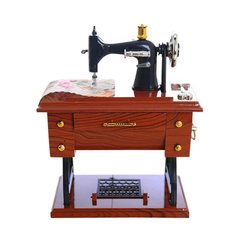 Decorative Objects & Figurines Faroot Vintage Mini Sewing Machine Music Box Party Birthday Gift Home Table Decor Cafe Store Ornaments