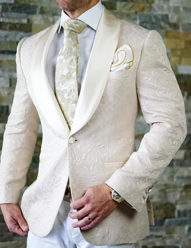 Men Wedding Suits 2019 Slim Fit Groom Tuxedos Groomsman Blazer Two Pieces Jacket Pants tie Morning Suits Formal Wear Custom Made