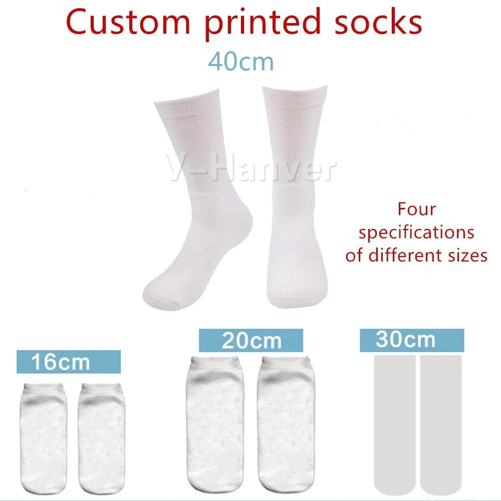 V Hanver 3d Print Diy Custom Design Men/Women Socks Casual Sock