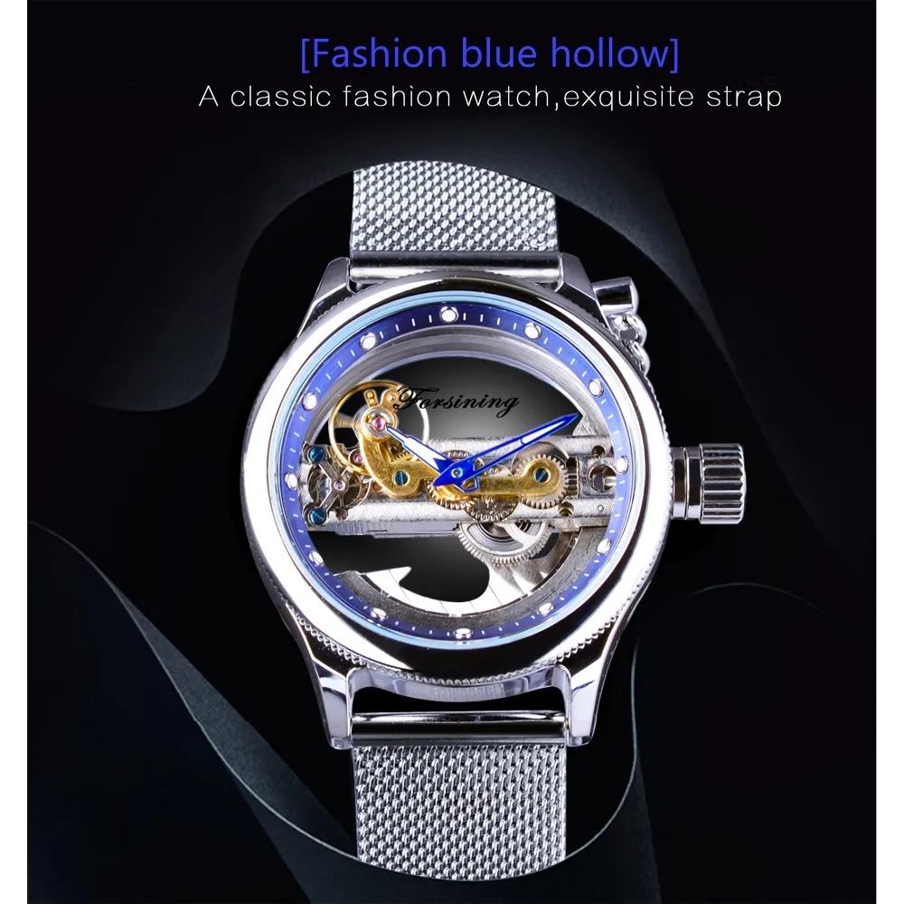 Forsining Womens Automatic Transparent Skeleton Luxury Watch Mesh Band Gift Idea Forsining Womens Automatic Transparent Skeleton Luxury Watch  main image 3