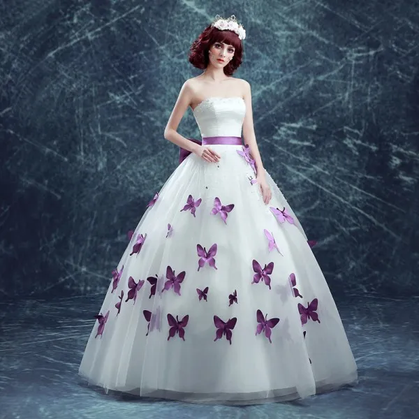 Corset Vintage Corset Wedding Dresses | White Purple Wedding Dresses -  Vintage White - Aliexpress