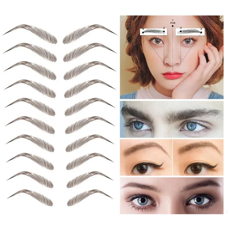 thumbnail image 2 of 6D Hair-like Eyebrow Tattoo Stickers – Waterproof & Natural – Fake Eyebrows For Makeup – Black Or Brown 2 of 5