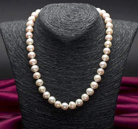 Pearl ketting natuurlijke zoetwaterparels bijna rond 10-11 grote parel echt voor vrouwen