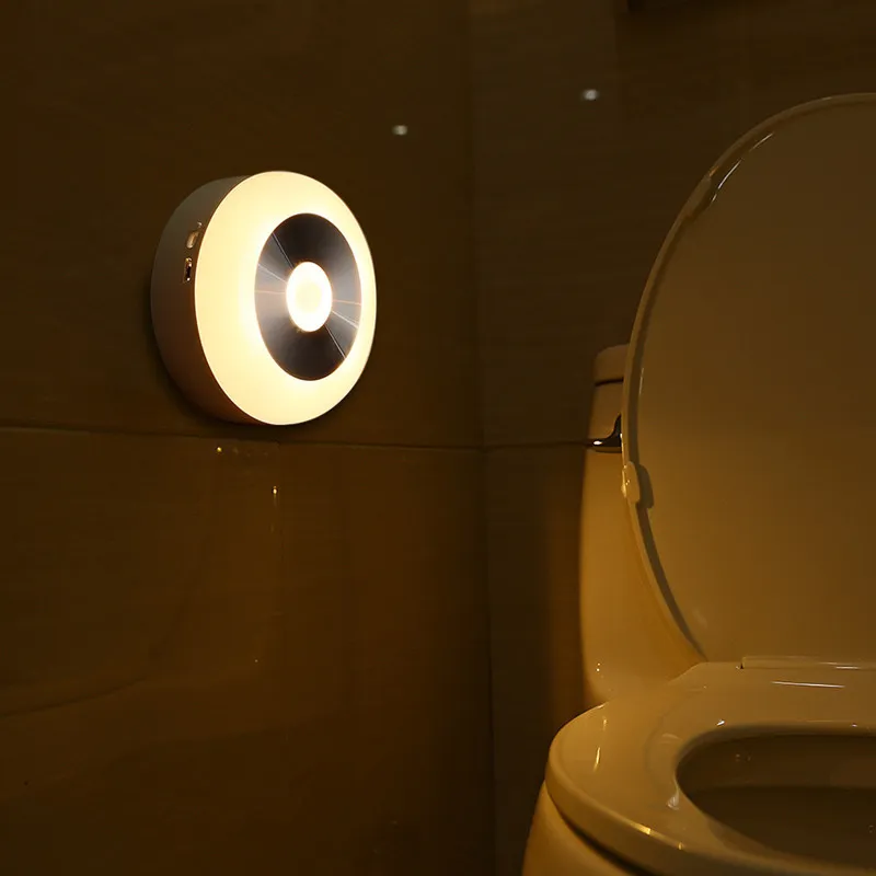 Lampada da notte con sensore intelligente Lampada da notte a LED con controllo della luce a parete Lampada da bagno per armadio Scala a infrarossi