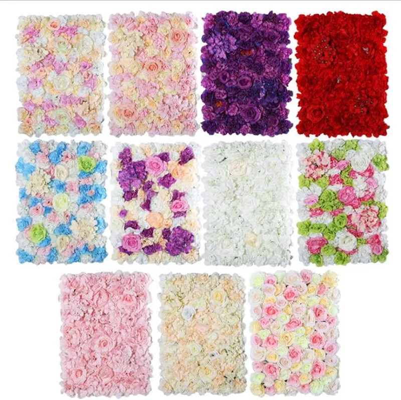 40*60cm New Artificial Wedding Flower Wall Colorful Flower Frame Wedding Party Decoration Supplies Decorative flowers can Customize