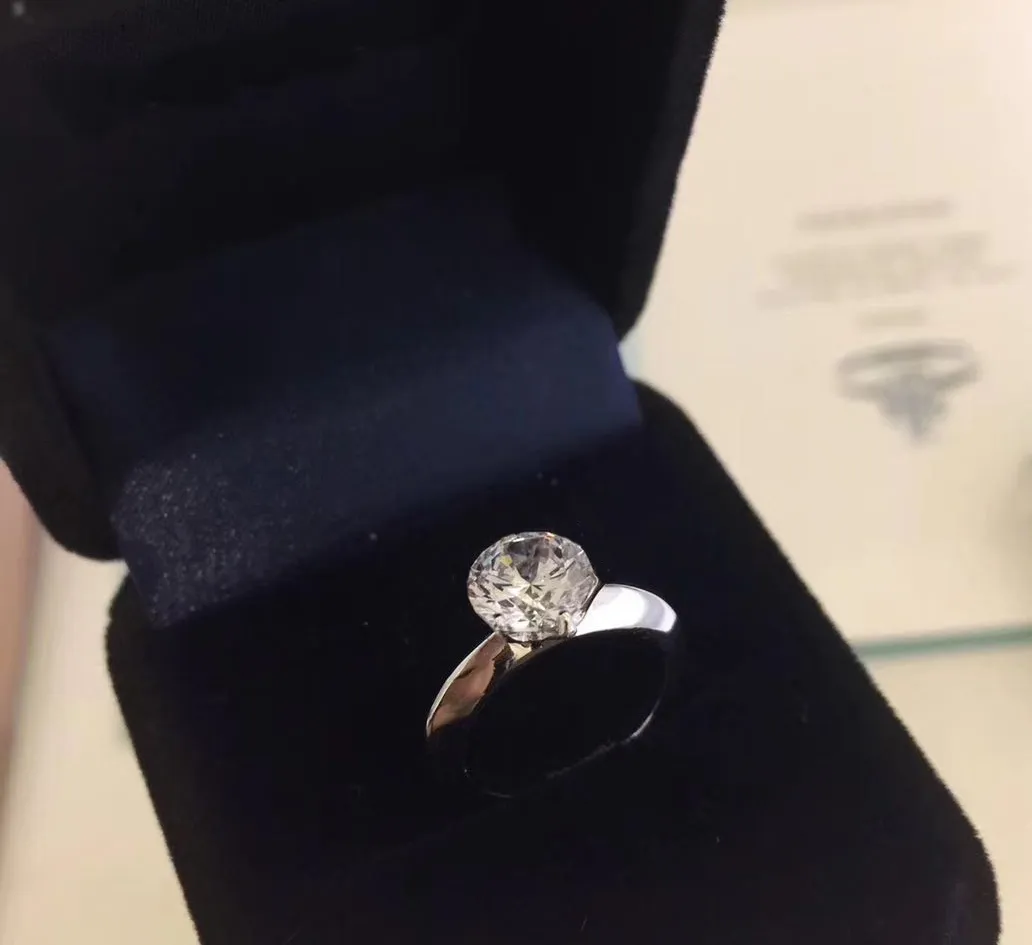Mieć pieczęć i pudełko 1-3 Karat Diamond Pierścienie Anelli Moissanite 925 Sterling Silver Para Kobiety Ślub Wedding Sets Engagement Miłośnicy biżuterii