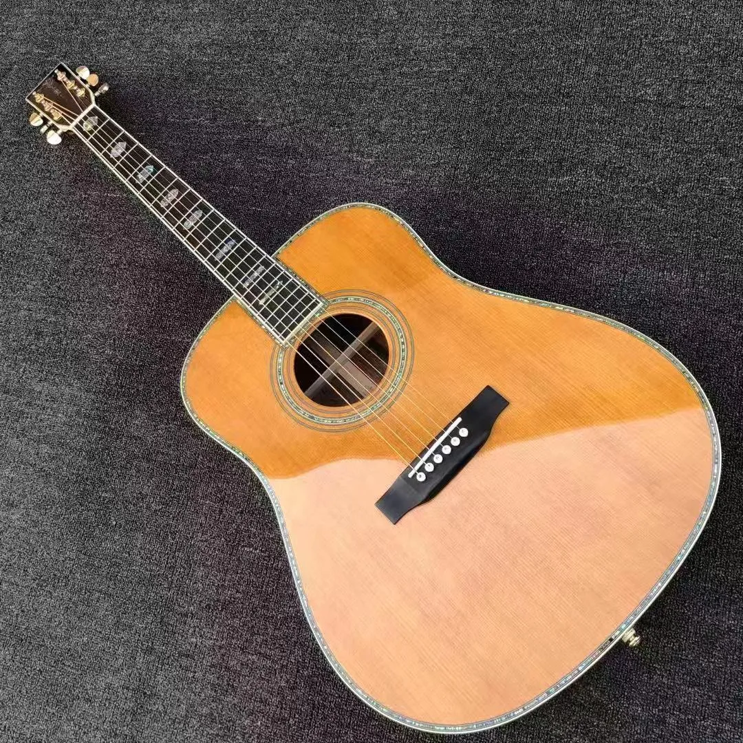 2022 New Acoustic Acoustic Guitar 41", spruce and red pine top, rosewood side back, abalone shell inlay.