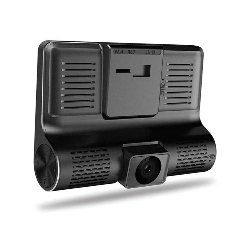 3 Lens triple dash cam car DVR vehicle video recorder 4" display FHD 1080P front 170° rear 140° interior 120° night vision G-sensor