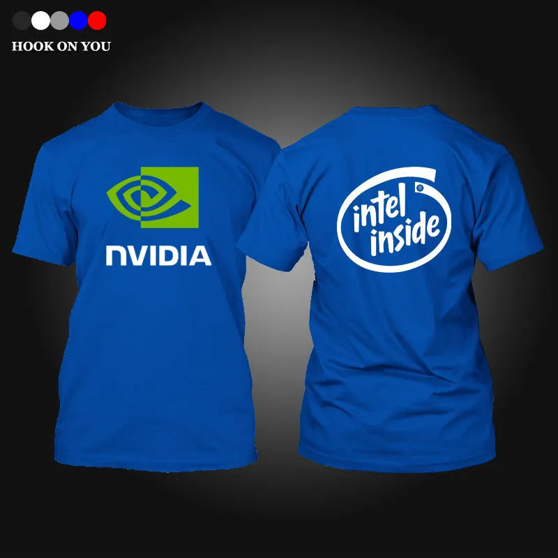 Intel Nvidia Men T Shirt Geforce Gtx Game Men T-shirt Camisetas Computer Peripherals Fashion Novelty Y19060601