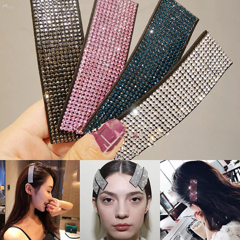 Aomu 1pc Crystal Hair Clips Shiny Sinestones Wide Hairpin Capelli Barrette per donne Accessori per feste ragazze