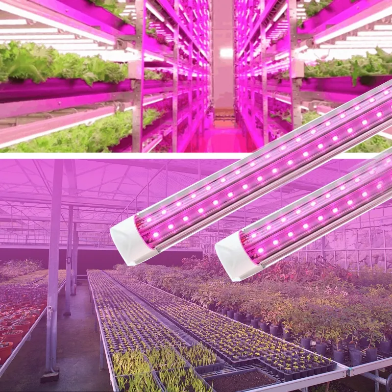 LED Grow Light, Full Spectrum, высокая производительность, 2ft 24w 60w 4ft 8ft 120w T8 V форма двойной линии растет свет для комнатных растений