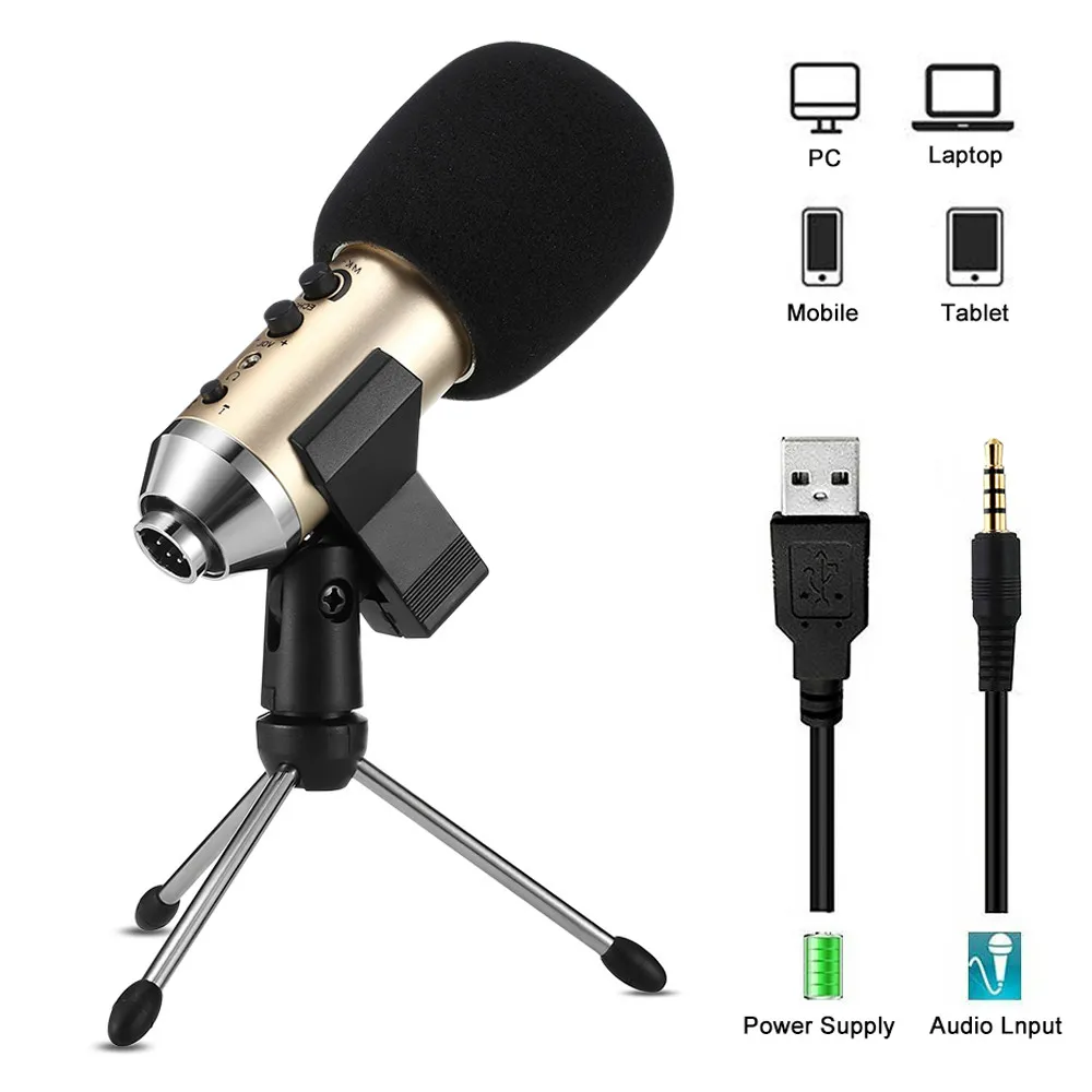 MK F500TL Microphone De Téléphone Pour Ordinateur Condensateur Professionnel  Filaire USB Micro De Studio Pour Enregistrement Karaoké Avec Trépied De  Support Du 28,29 €