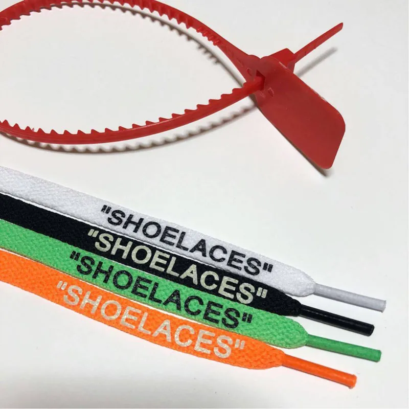 OFF SHOELACES White Black Red Green Shoe Laces OFF Zip Tie Tag Part