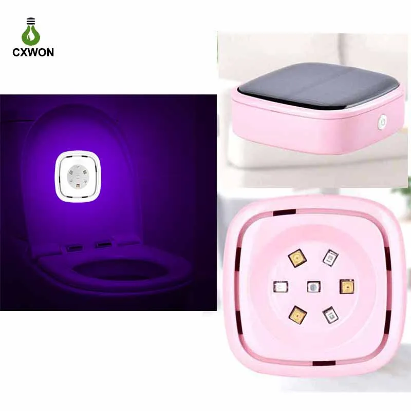 مقاعد المرحاض التعقيم ضوء USB قابلة للشحن مبيد للجراثيم الأشعة فوق البنفسجية تعقيم مصباح 270nm UVC ضوء الاستشعار التطهير مصباح