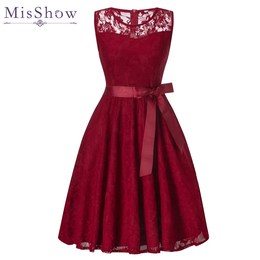 短いイブニングドレス2019スリーブジッパーバックドレスレースフォーマルパーティードレスvestido de Festa Burgundy homecomingプロンプドレスY19042701