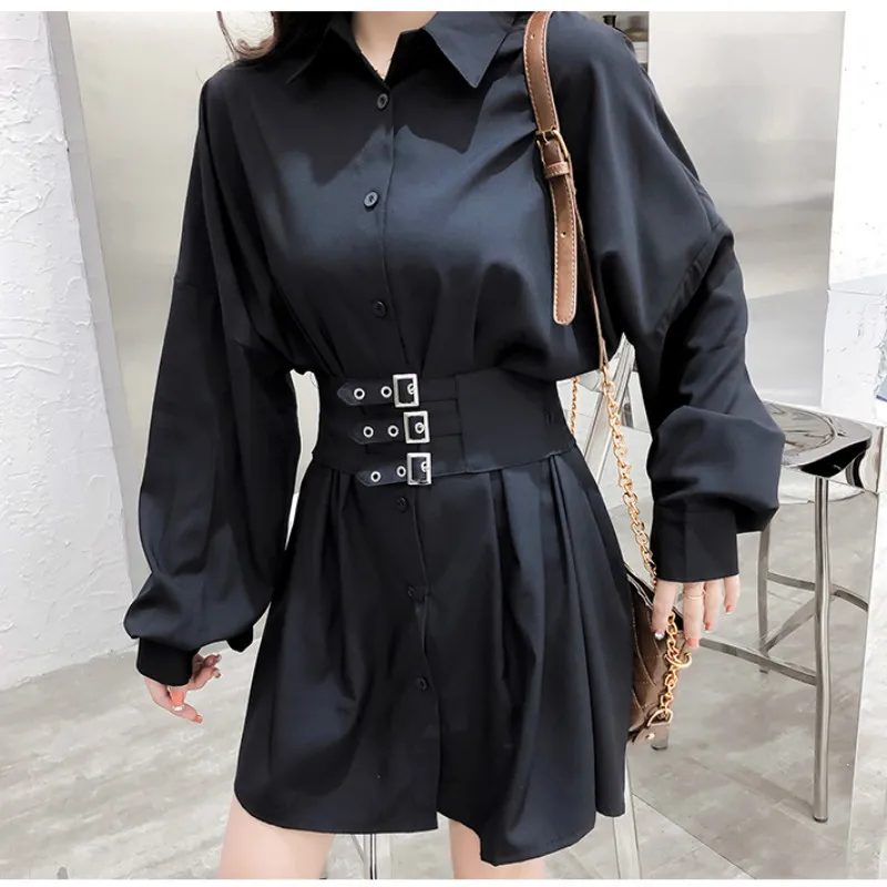 Womens Blouses & Shirts Chic Women Long With Girdle Fashion Sleeve Cotton  Band Waist Shirt Tops From Manteau, $35.96