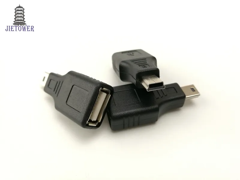 USB uma fêmea para Mini B masculino 5pin adaptador conversor Jack