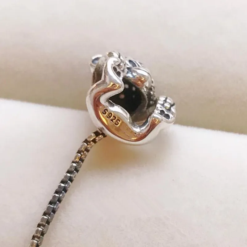 2019 New 925 Sterling Silver Sparkling Monkey Charm Bead with Cz Fits European Pandora Style Jewelry Bracelets Necklace277l