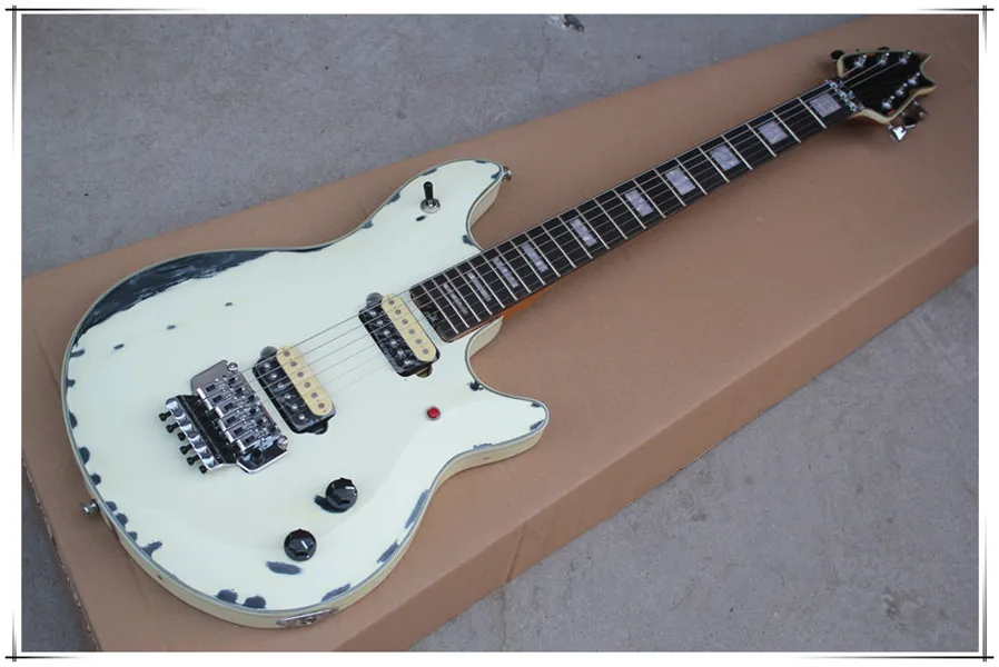Guitare électrique Floyd Rose HH Open Pickups Retro Body avec matériel chromé, touche en palissandre, peut être personnalisée