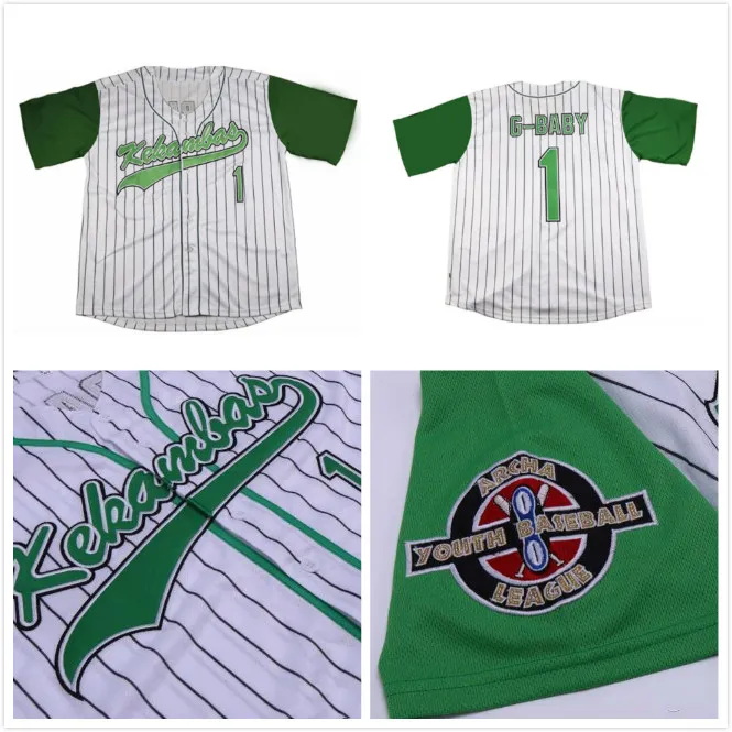 Movie Hardball #1 Jarius G-Baby Evans Baseball Jerseys white DeWayne Warren Stitched Kekambas Film jersey size S-XXXL