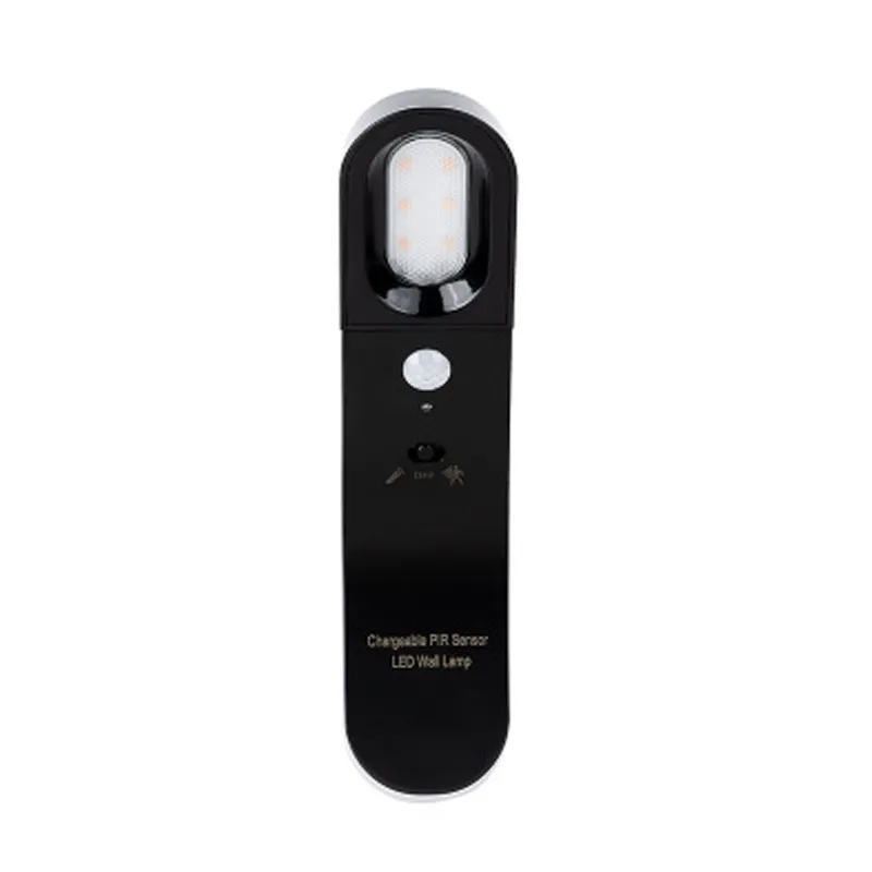 6 LED Motion Sensor Light USB Uppladdningsbar PIR Sensor Nattvägg Lampa Stick-Var som helst för vardagsrum Sovrum Hall Trappa korridor