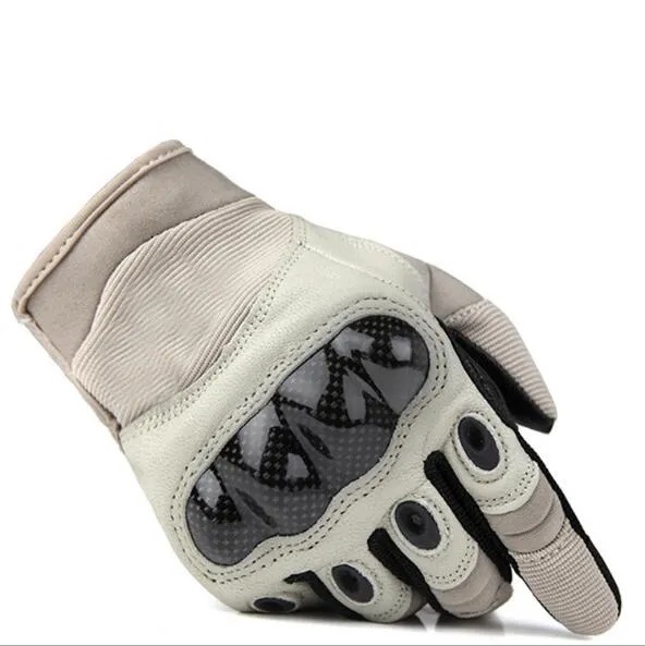 Fashion-Tactical Gloves Outdoor Sports Army Full Finger Combat Motocycle Slip-Resistant Carbon Fiber Tortoise Shell Handskar 5PCS CNY1337