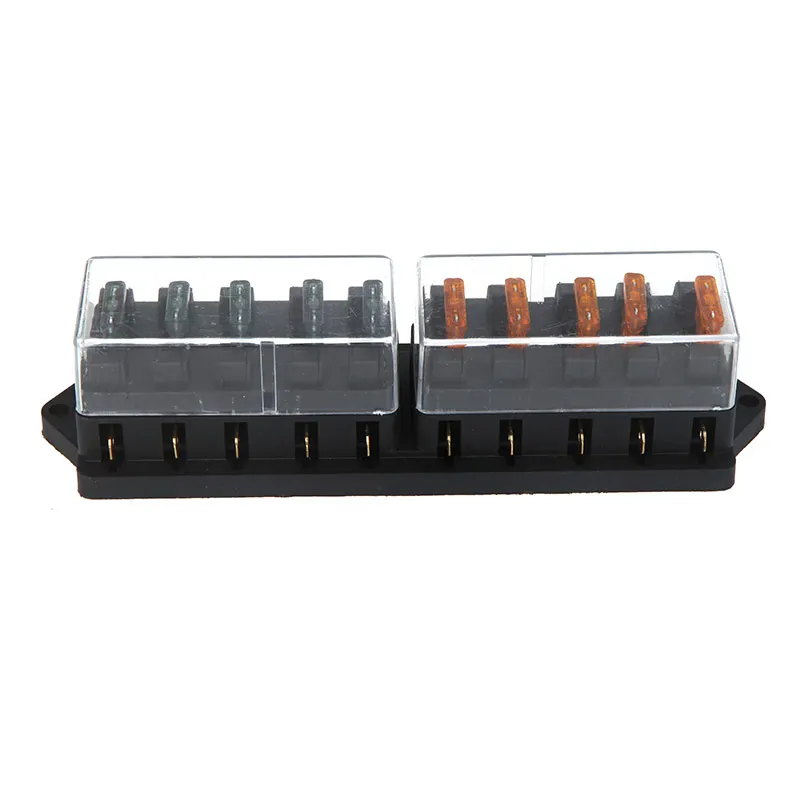 Universal Car Truck Vehicle 10 Way Circuit Automotive Medium-size Blade Fusible Box Block Holder