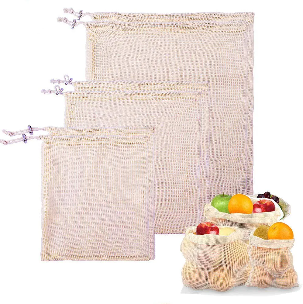 Organic Cotton Mesh Produce Bags Sustainable Veggie Bags For 2024 From