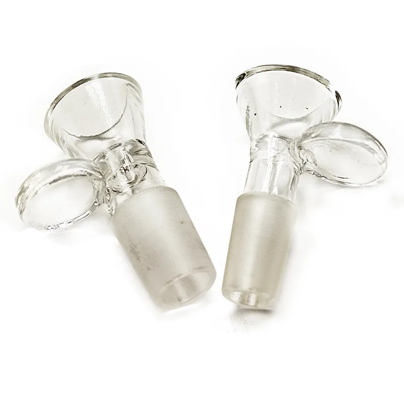 G013 Accessorio fumatori Ciotola in vetro trasparente Ciotole tubi Dab Rig con giunto maschio 18mm / 14mm con maniglia