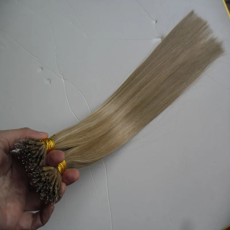 Straight Nano Ring Hair 100% Remy Human Extensions 100g Remy Micro Beads Hair Extensions In Nano Ring Links Human Hair