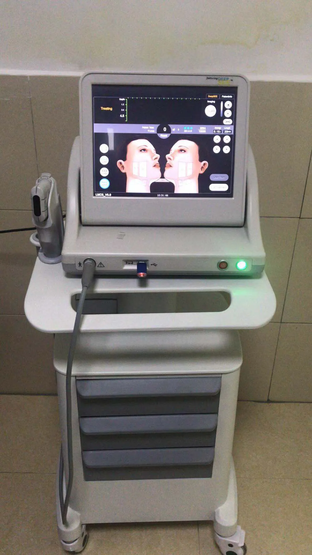의료 학년 HIFU 고휘도 집중 초음파 Hifu 얼굴 리프트 기계 5 머리와 주름 제거 피부 관리 아름다움 기계
