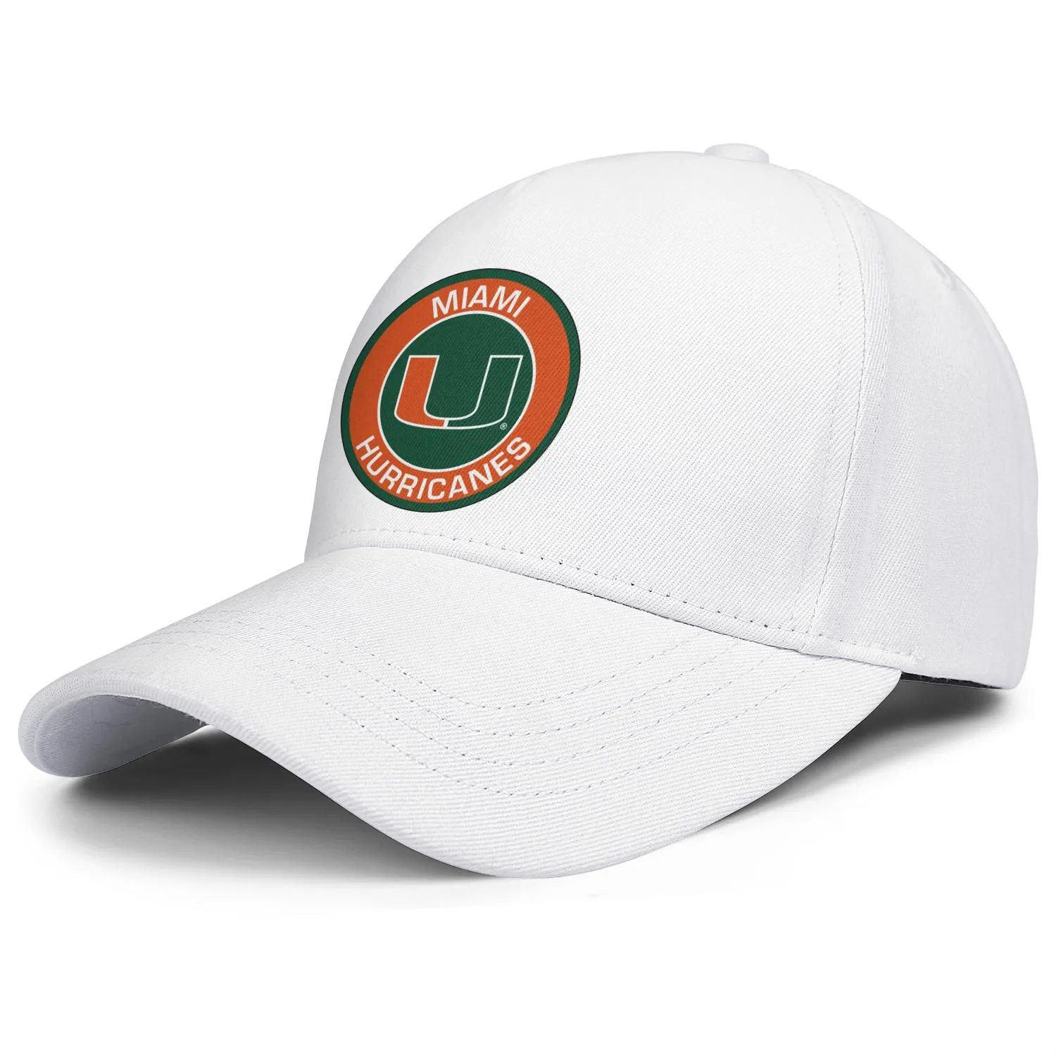 Moda Miami Hurricanes Piłka nożna Old Print Logo unisex baseball czapka fajna unikalna trucke czapki okrągłe logo piłka nożna zielona siatka Efekt 314k